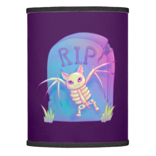 Bat Skeleton RIP Gravestone Halloween Drawing Lamp Shade