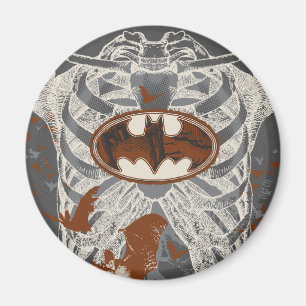 Bat Symbol Ribcage Vintage Collage Magnet