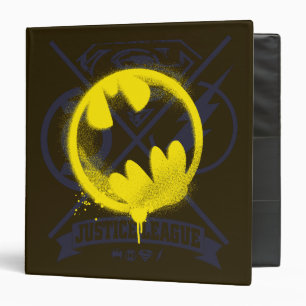 Bat Symbol Tagged Over Justice League Binder