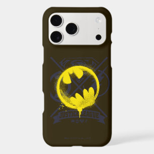 Bat Symbol Tagged Over Justice League iPhone 17 Pro Max Case