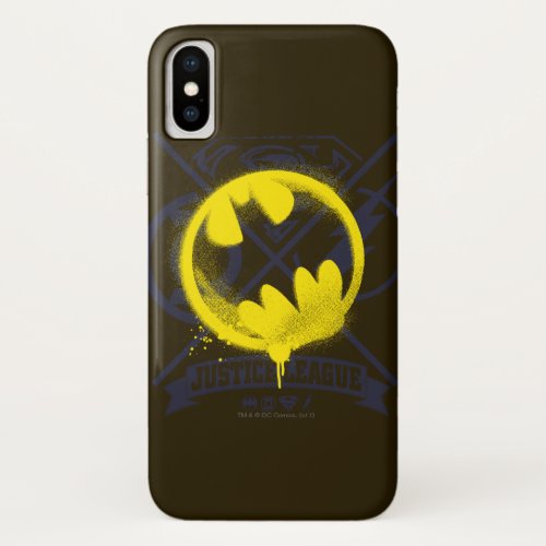 Bat Symbol Tagged Over Justice League iPhone X Case