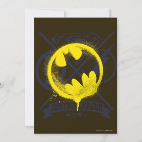 Bat Symbol Tagged Over Justice League Personalized Invite