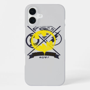 Bat Symbol Tagged Over Justice League iPhone 16 Plus Case