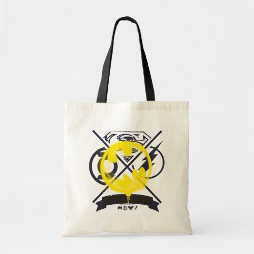 Bat Symbol Tagged Over Justice League Tote Bag