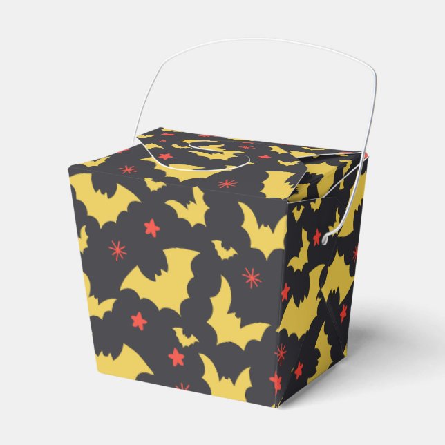 Bat Take Out Halloween Favor Box  (Front Side)