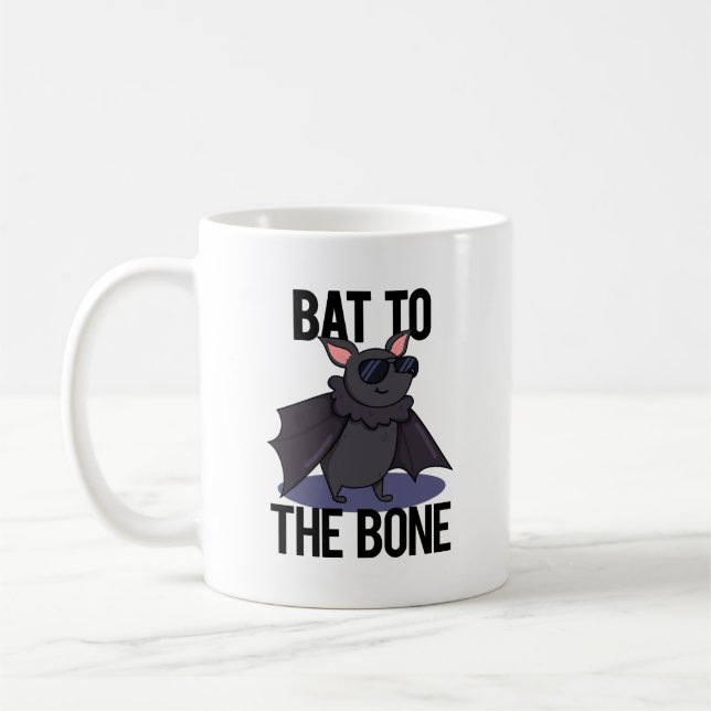 Bat To The Bone Funny Animal Pun  Coffee Mug (Left)