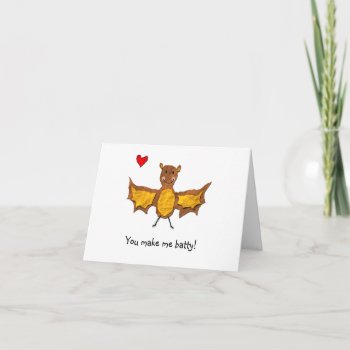 Bat Valentine's Day Card - Animal Pun Series by HungryDoe at Zazzle