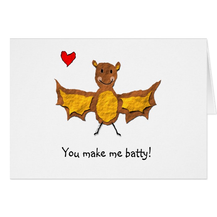 Bat Valentine's Day Card Animal Pun Series Zazzle