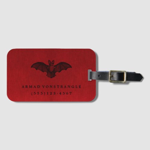  Bat Vampire Blood Red  Luggage Tag