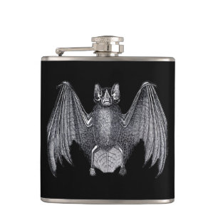 Bat Vintage Horror Stainless Steel Vinyl Flask
