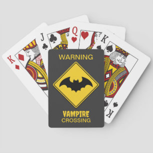 Bat Warning Halloween Poker Cards