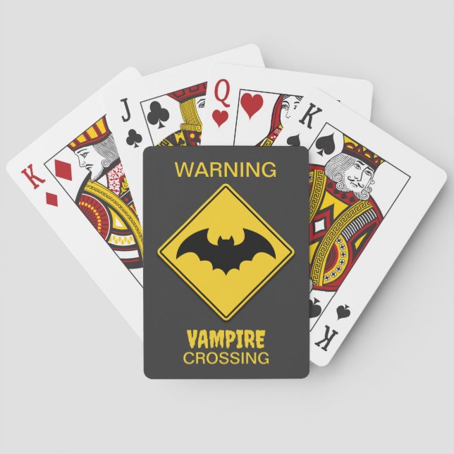 Bat Warning Halloween Poker Cards (Back)