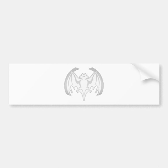 Bat White Inv The MUSEUM Zazzle Gifts Bumper Sticker (Front)