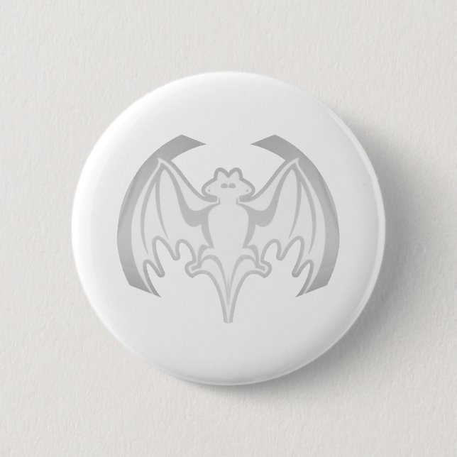 Bat White Inv The MUSEUM Zazzle Gifts Button (Front)