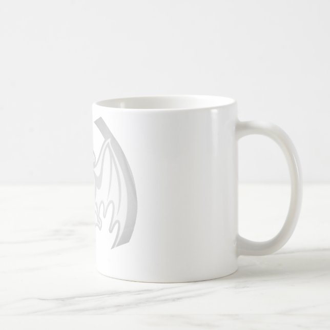 Bat White Inv The MUSEUM Zazzle Gifts Coffee Mug (Right)