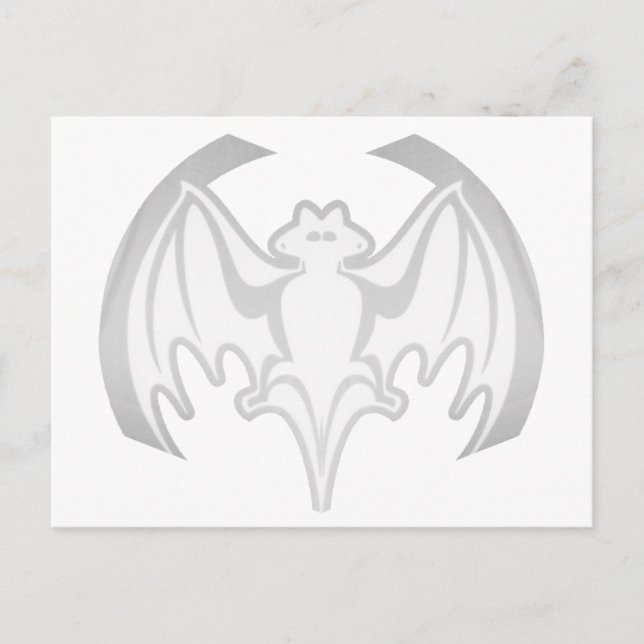 Bat White Inv The MUSEUM Zazzle Gifts Postcard (Front)