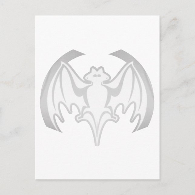 Bat White Inv The MUSEUM Zazzle Gifts Postcard (Front)
