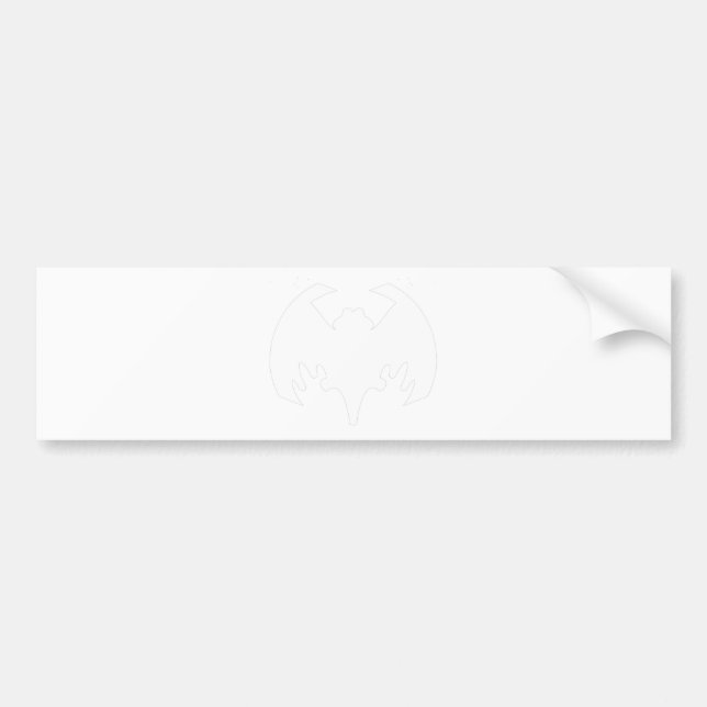 Bat White The MUSEUM Zazzle Gifts Bumper Sticker (Front)