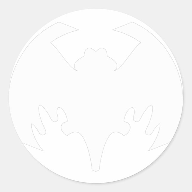 Bat White The MUSEUM Zazzle Gifts Classic Round Sticker (Front)