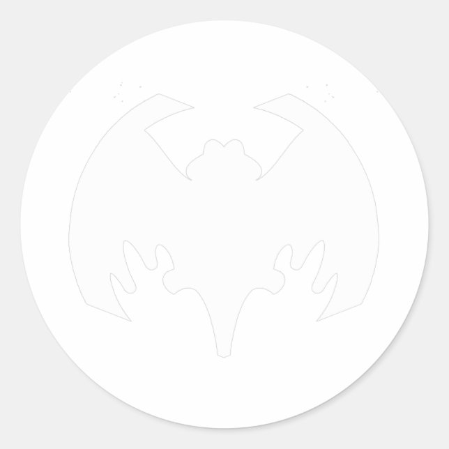 Bat White The MUSEUM Zazzle Gifts Classic Round Sticker (Front)