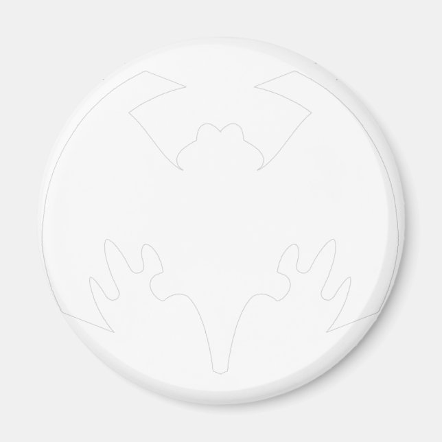 Bat White The MUSEUM Zazzle Gifts Magnet (Front)