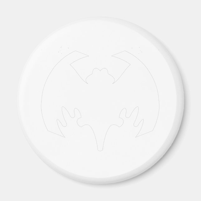 Bat White The MUSEUM Zazzle Gifts Magnet (Front)