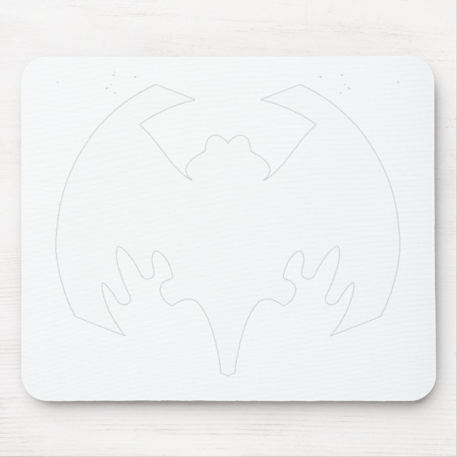 Bat White The MUSEUM Zazzle Gifts Mouse Pad (Front)