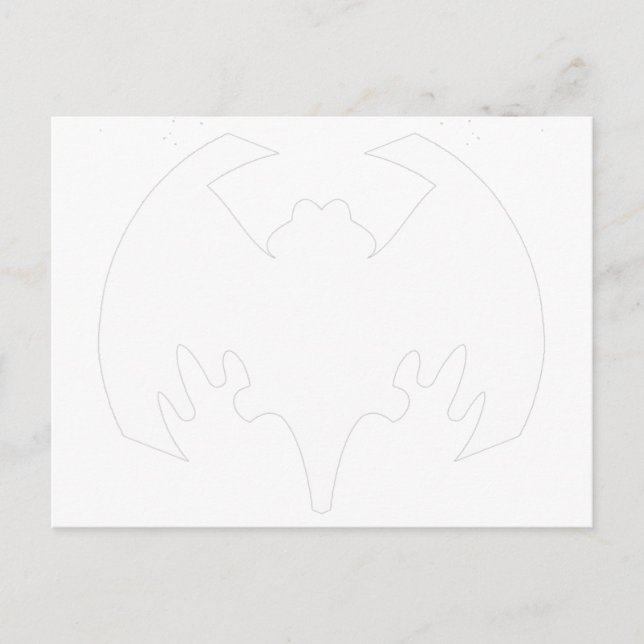 Bat White The MUSEUM Zazzle Gifts Postcard (Front)