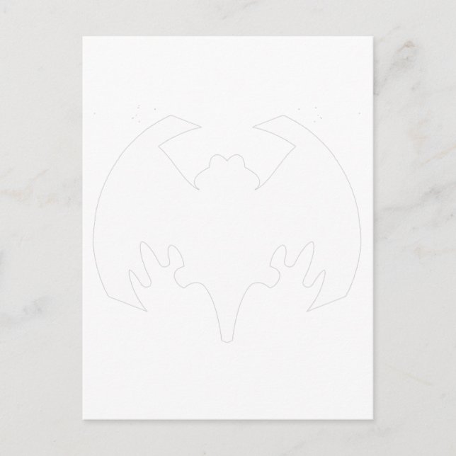 Bat White The MUSEUM Zazzle Gifts Postcard (Front)