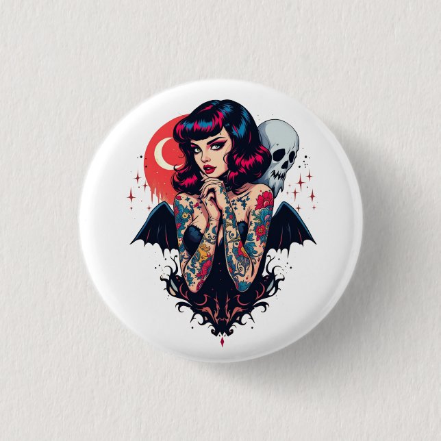Bat Wing Beauty Button (Front)