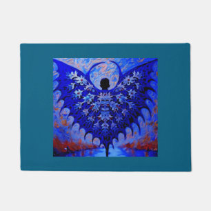 Bat Wing Creature With Awesome Blue Wingspread Doormat
