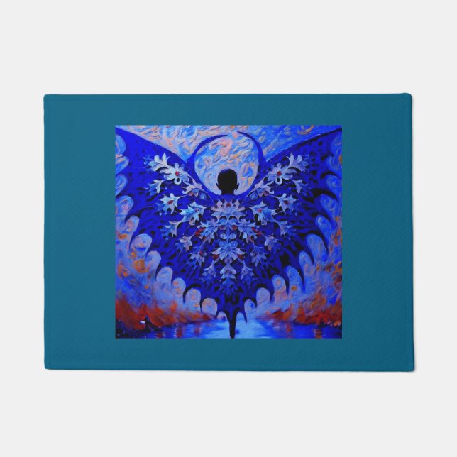 Bat Wing Creature With Awesome Blue Wingspread Doormat (Front)
