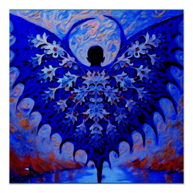 Bat Wing Creature With Awesome Blue Wingspread Poster (Front)