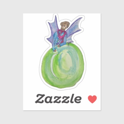 Bat wing fairy gent leaning on bubble sticker