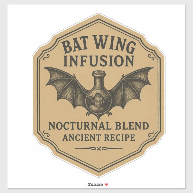 Bat Wing Infusion - Halloween Apothecary Label (Sheet)