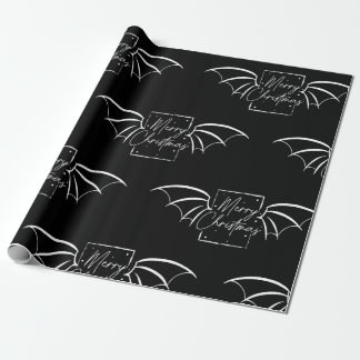 Bat Wing Merry Christmas Bookish Wrapping Paper