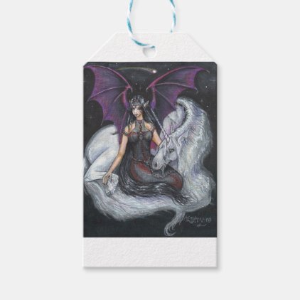 Bat Winged Girl with Unicorn Gift Tags