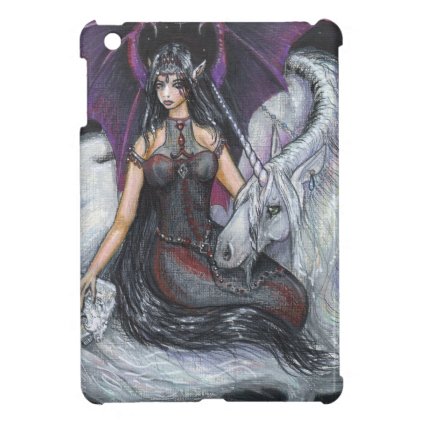 Bat Winged Girl with Unicorn iPad Mini Cases