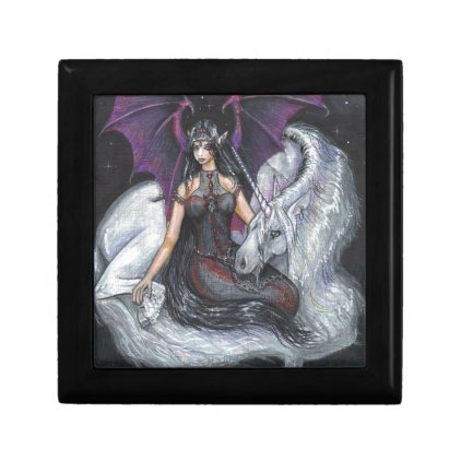 Bat Winged Girl with Unicorn Jewelry Box
