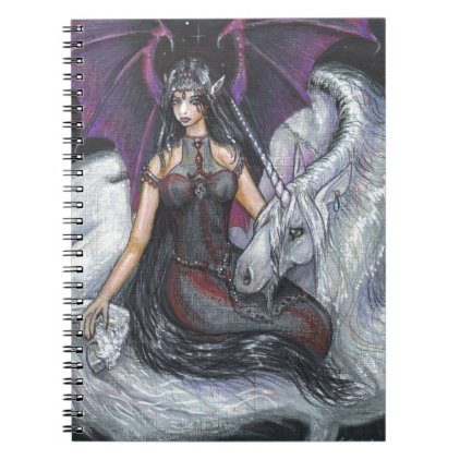 Bat Winged Girl with Unicorn Notebook