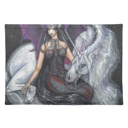 Bat Winged Girl with Unicorn Placemat