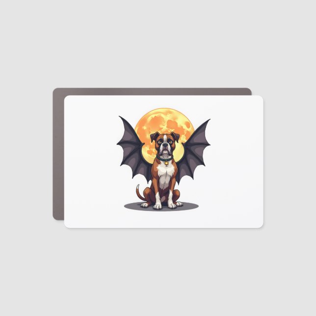 Bat Wings Boxer Car Magnet (Front)