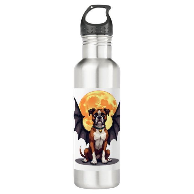 Bat Wings Boxer Stainless Steel Water Bottle (Front)