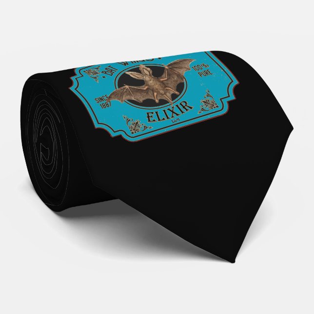 BAT WINGS ELIXIR  funny halloween  Neck Tie (Rolled)