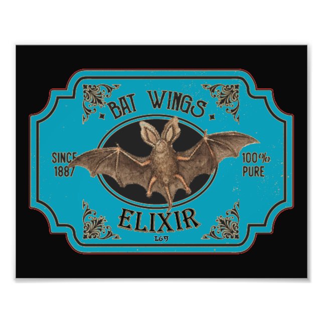 BAT WINGS ELIXIR  funny halloween  Photo Print (Front)