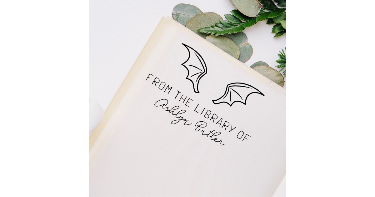 Bat Wings Personal Book Self Inking Stamp | Zazzle