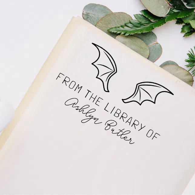 Bat Wings Personal Book Self Inking Stamp | Zazzle