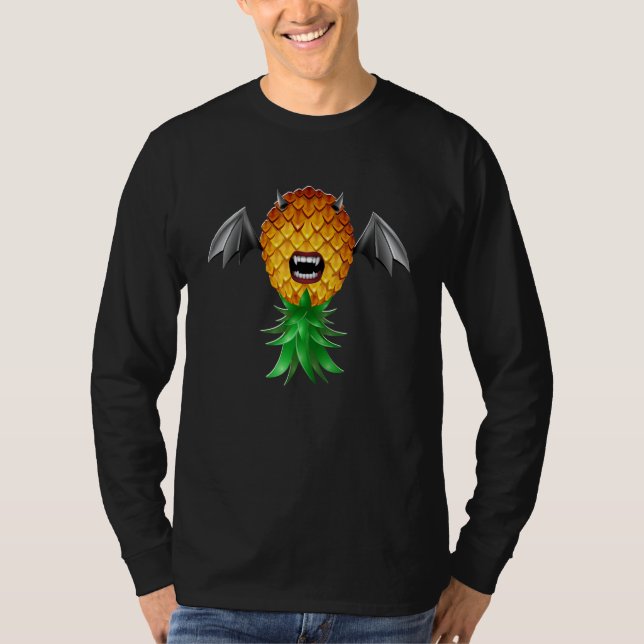 Bat Wings Vampire Bite Swinger Upside Down Pineapp T-Shirt (Front)