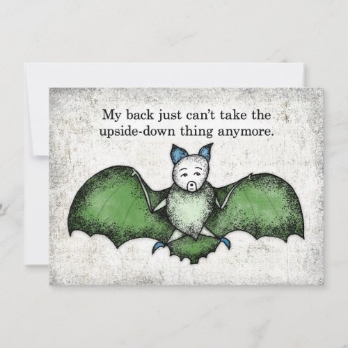 Bat With A Bad Back Greeting Card