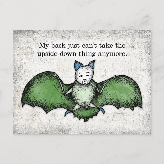 Bat With A Bad Back Postcard (Front)